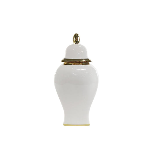 White & Gold Lid Jar